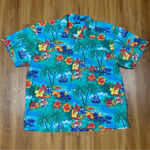 Blue Generation Tropical Breeze Men's Floral Shirt Size L - Picture 2 of 10